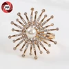 Metal table decoration sunflower napkin ring with rhinestones