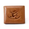 Latest dragon pattern wallet durable man leather wallet fashion men wallet