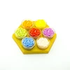 Customized round stackable disposable plastic divided food tray