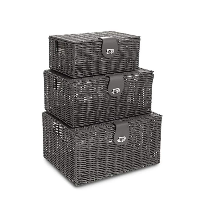 Grey Resin Baskets Hampers With Lids White Hampers With Lids White Resin Baskets