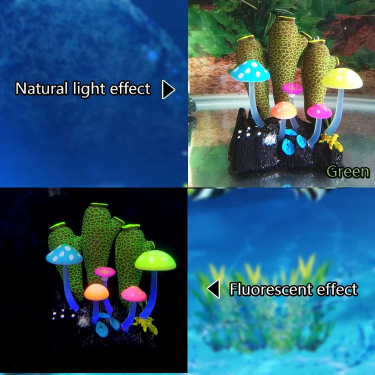 Aquarium Tank Landscaping Fluorescent Sea Squirt Simulation Coral Blue