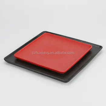 Anese Red Black Price Square Serving Plate For Food Black Price Square Serving Plate