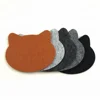 5 PCS Different Colors Cat Head Design Felt Coaster