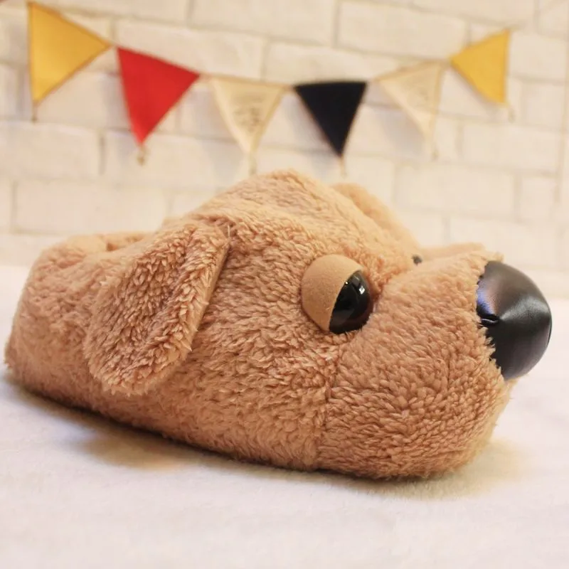 Funny Animal slippers 2016 Winter Men women cotton indoor warm Dog