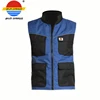 High Collar Blue Work Wear Vest with Deep Oxford Pockets