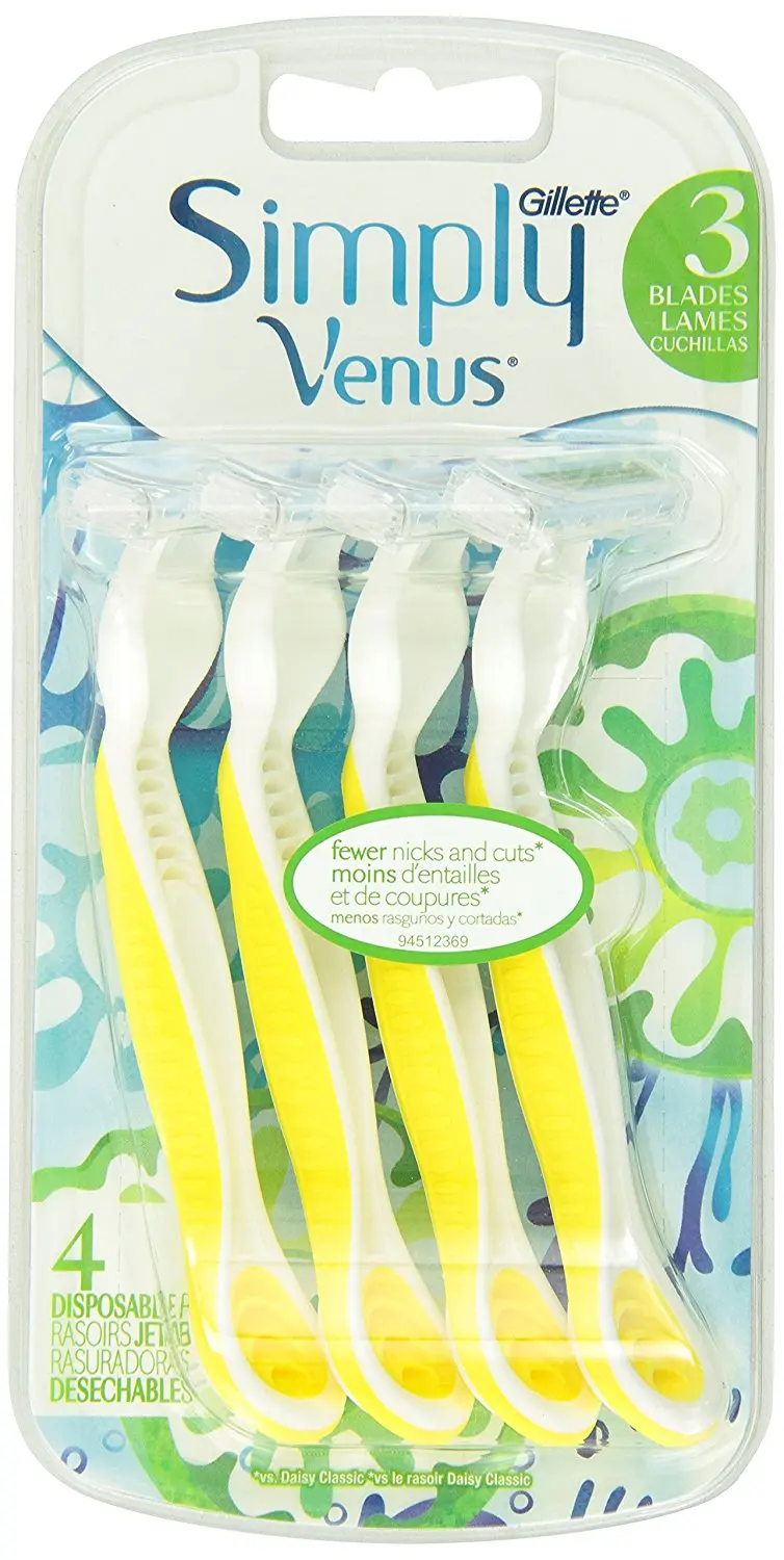 Gillette Simply Razors, Disposable, 3 Blades, 4 razors