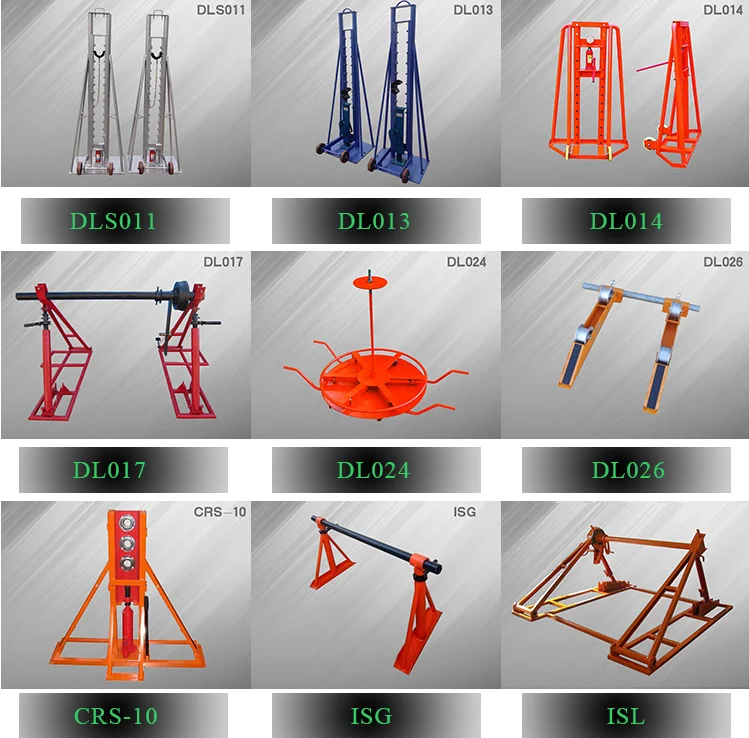 5 Ton Mechanical Cable Payoff Stand Cable Drum Jack Stand With Spindle