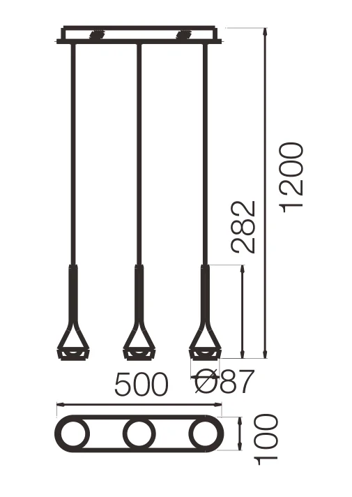 Triple Cluster Pendant Light