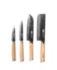 FINDKING zebra wooden handle damascus knives set 4 pcs 6.5 inch chef 7 inch santoku 5inch utility 3inch fruit knife 67 layers