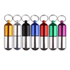 Metal Pill Box Aluminum First Aid Container Waterproof Pill Box Key Chain 85*25mm48*14mm