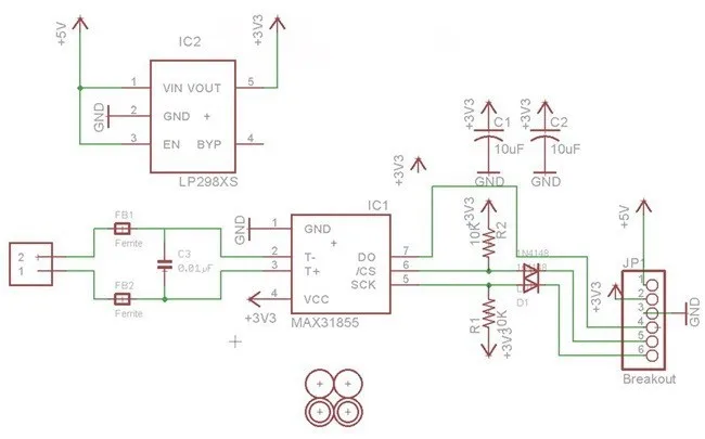 Max31855 K-type Thermocouple Module Pinboard 1350c Spi Connector ...