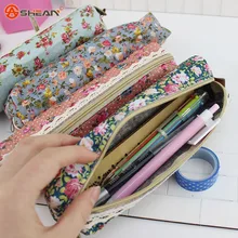 High Quality Mini Retro Flower Floral Lace Pencil Case,pencil bag school supplies Cosmetic Makeup Bag Zipper Pouch Purse