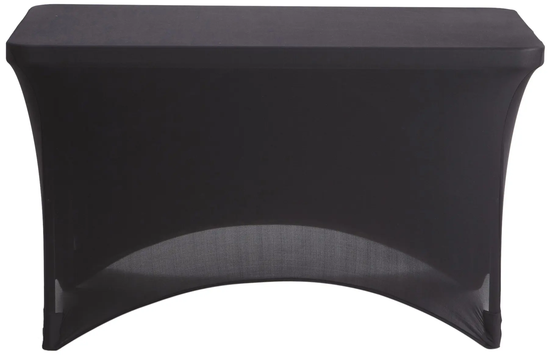 Polyester//Spandex 6 Feet Black Iceberg 16621 Stretch Fabric Table Top Cap Cover