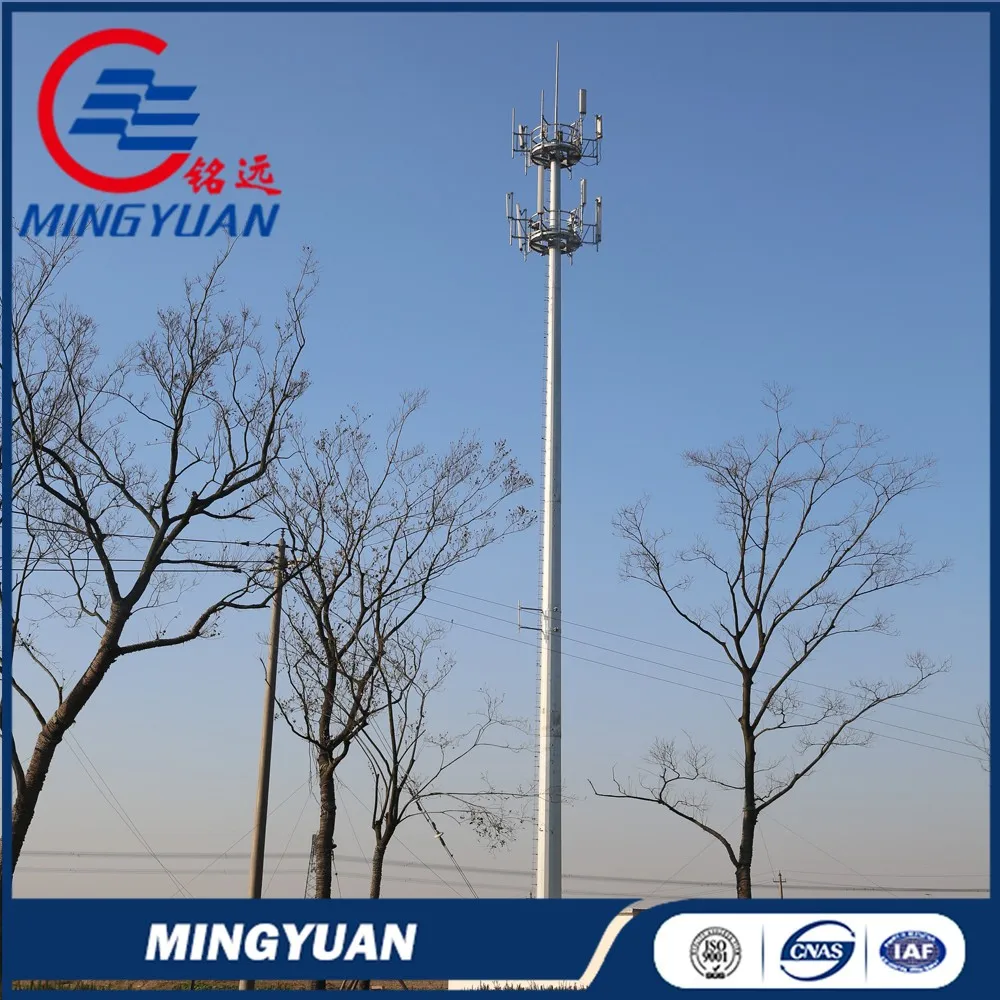 High Tension Gsm Telephone Steel Pole Antenna Tower - Buy Mobile ...