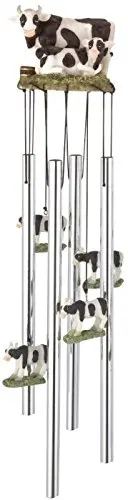 StealStreet SS-G-41928, Round Top Cow Hanging Garden Porch Decoration Decor Musical Wind Chime