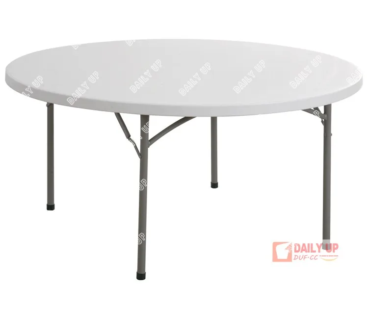 4567ft Round Dining Table Waterproof White Plastic Outdoor Table Set for Party Suitcase HDPE Folding Round Table and Chairs