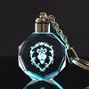 World of War Craft 3D Laser Engraved crystal custom transparent color keychain