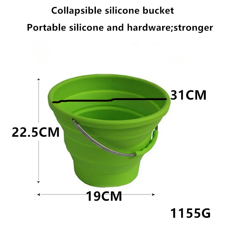 Outdoor Using Folding With Lid Water Pails Foldable Tub Ecofriendly