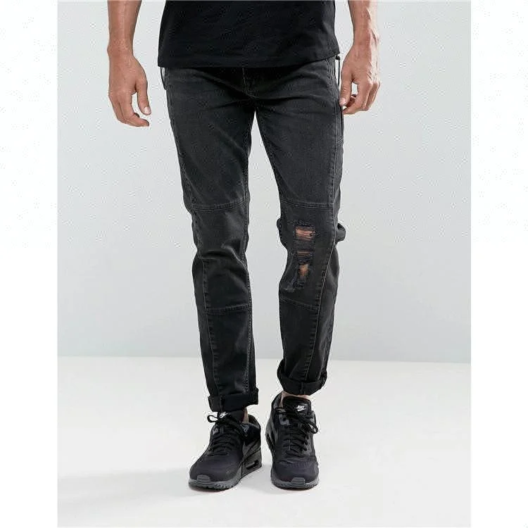 Washed black denim jeans