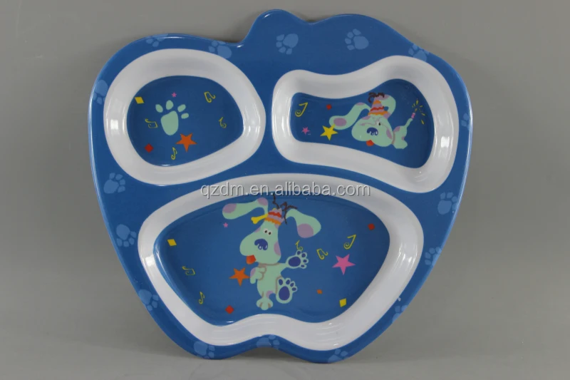 Apple Shape Melamine 3 Divide Dinner Plate For KISD