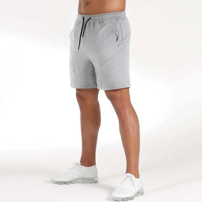 100 Cotton Custom Male Wear Man Tapered Split Short Gray Running