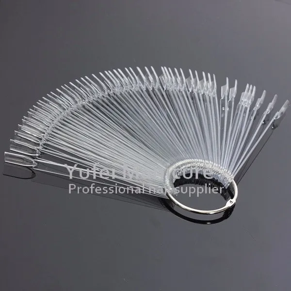 50pcs False Nail Art Tips Sticks Polish Display Fan For ...