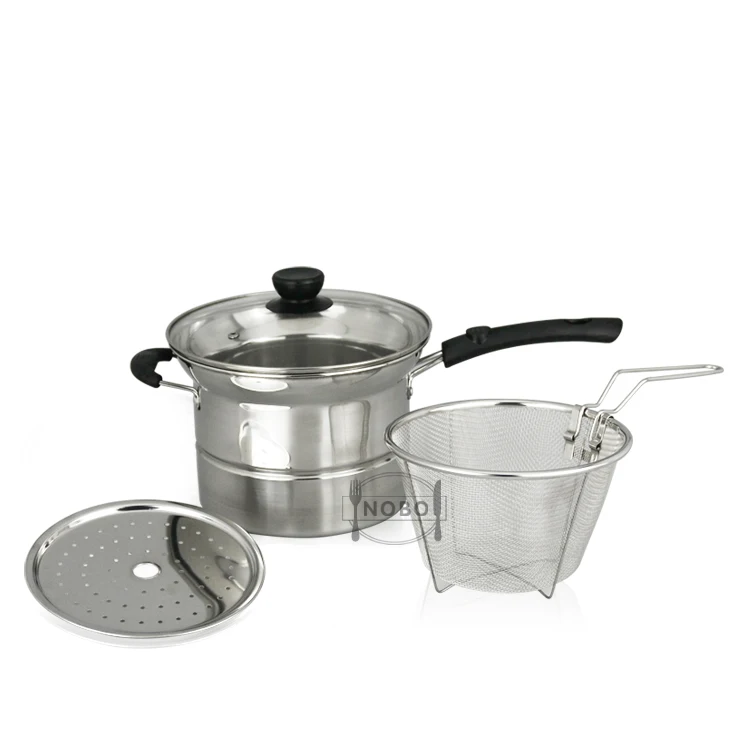 Multifunctional Double Steamer Layer Spaghetti Cooker Strainer Insert ...