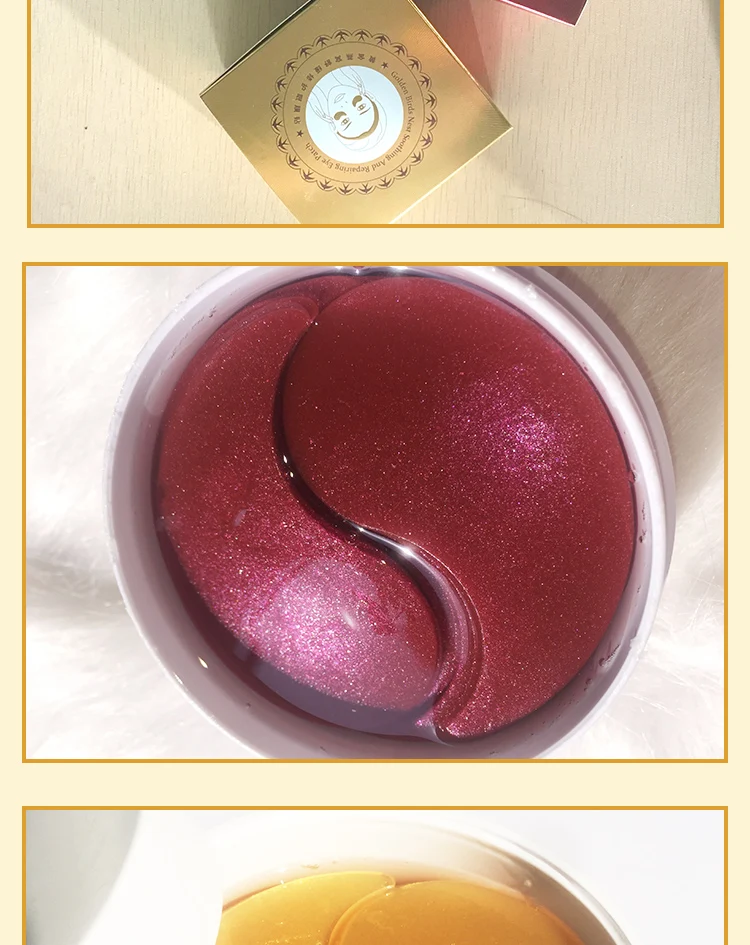 Royal 24k Gold Collagen Reduce Puffiness Eye Mask Gold eye patch OEM Black rim of the eye