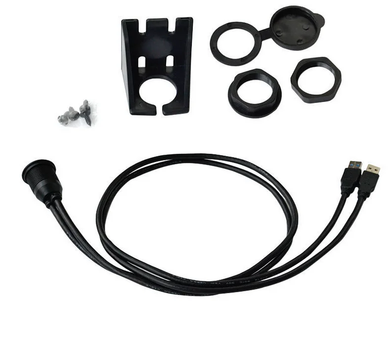 Square Round Snap Panel Mount Usb 3.0 Female Dashmount Adapter For Car