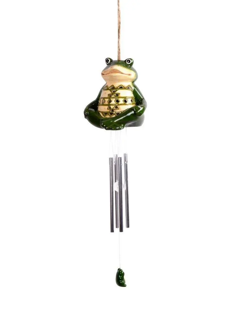 Lightahead Solar Frog Windbell Light Solar Powered Frog Color Changing LED Wind Chime for Park, Patio, Deck, Yard, Garden, Home, Pathway, Outside Landscape decoration and celebration Green 2