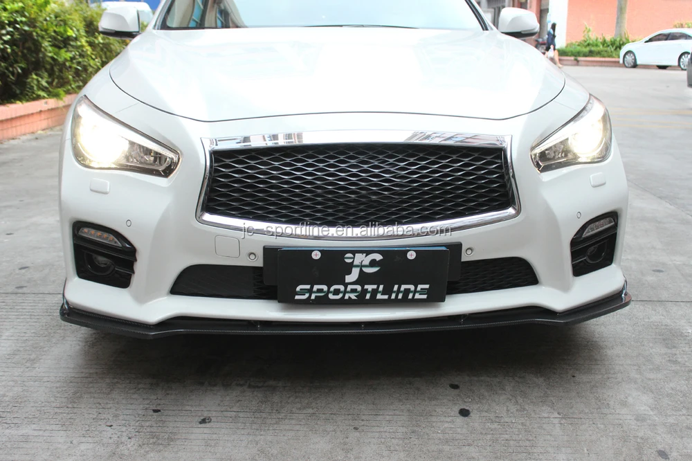 Luxury Carbon Fiber Car Front Bumper Lip For Infiniti Q50 Sport 2014