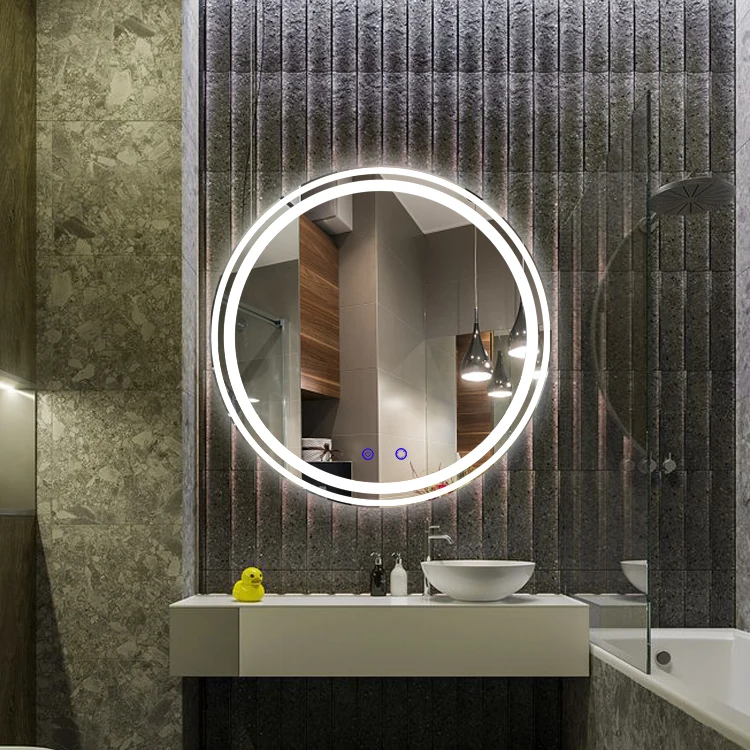 Modern Style round shape smart home hotel bathroom LED mirror with light