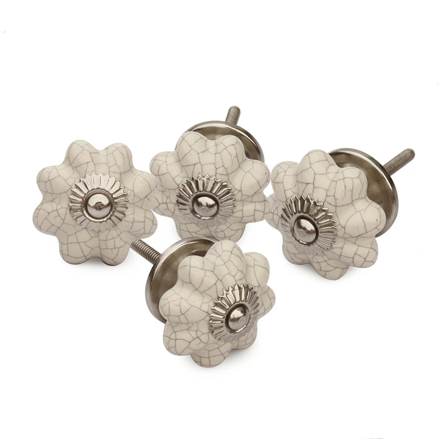 White Ceramic Pumpkin Decorative Antique Door Knobs For Dresser