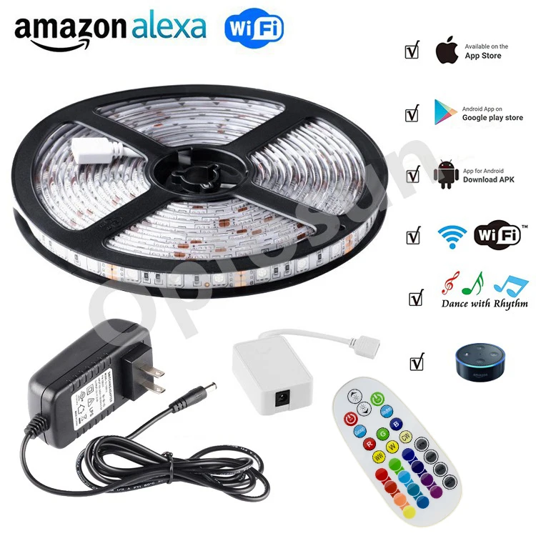 Wifi Wireless Smart Phone Controlled Strip Light Kit 16.4ft 300 Leds