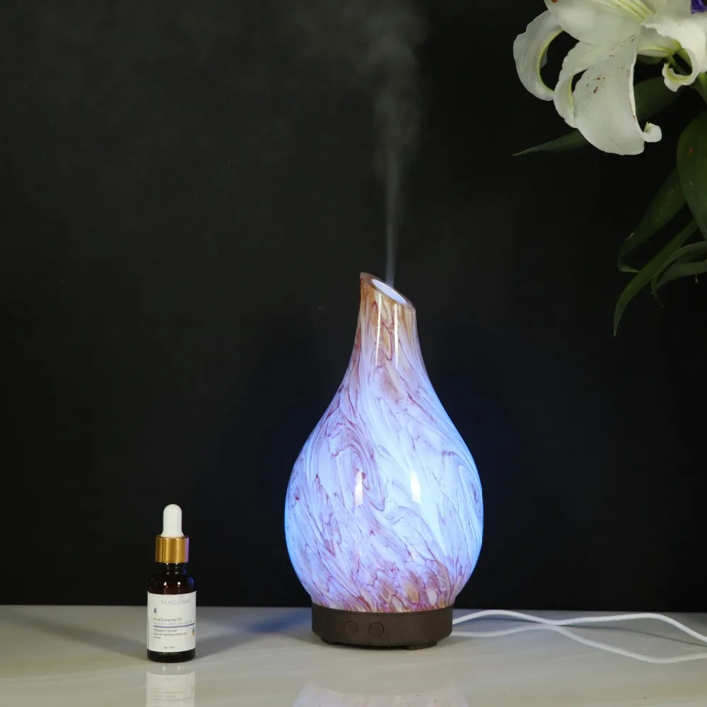 Luxury Marble Glass Essential Oil Diffuser,100ml Ultrasonic Oil
