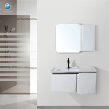 Italian Design Modern White Wash Basin Wood Wall Cabinet With