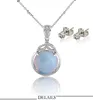 Real white gold plating drops Agate jewelry set