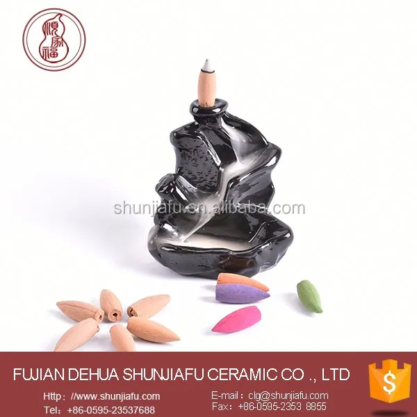Smoke Backflow Cone Incense Holder Tower Incense Ceramic Backflow
