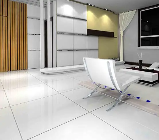 White Ceramic Tile 60x60 Glossy Surface - Porcelain Floor Tile for ...
