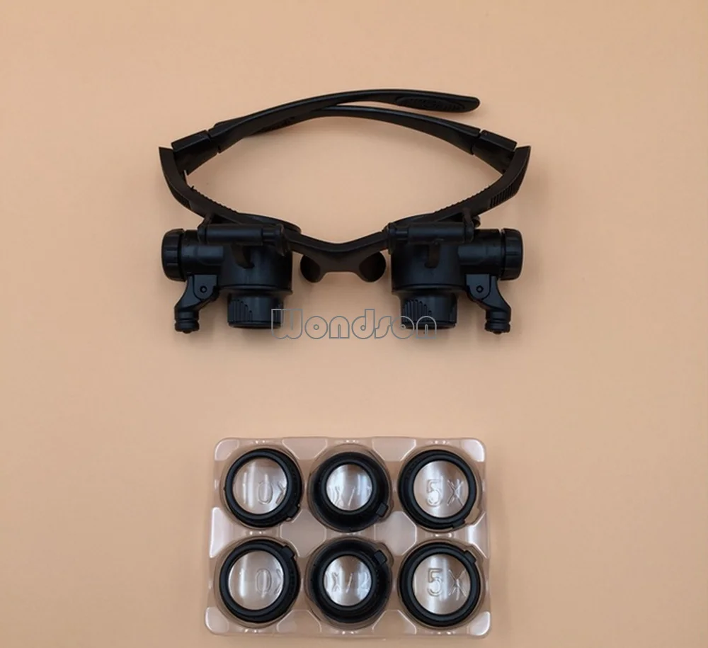 10x 15x 20x 25x Eye Dragen Vergrootglas Bril Led-verlichting Loupe ... 10x 15x 20x 25x Eye Dragen Vergrootglas Bril Led-verlichting Loupe ...