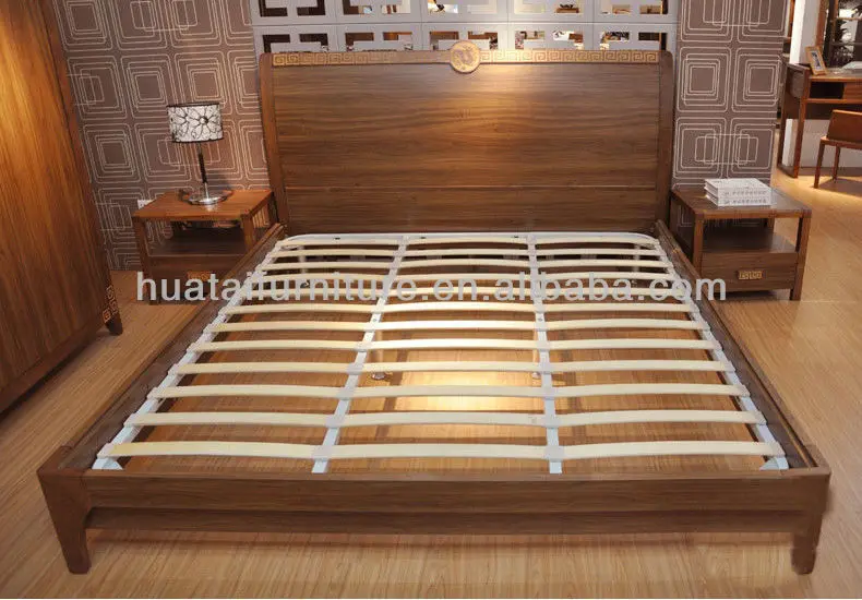 Bedroom Furniture Comfortable Solid Wood Double Bed Chinese Traditional