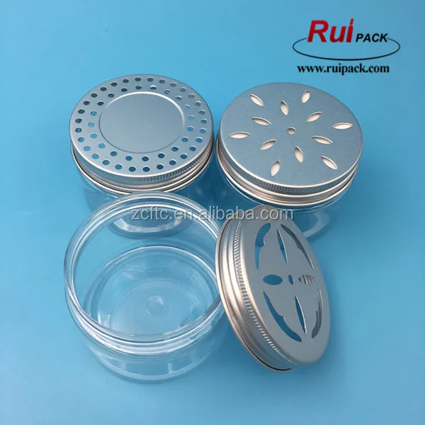 Air Freshener Plastic Container Clear Pet Jar With Aluminum Hole Hollow