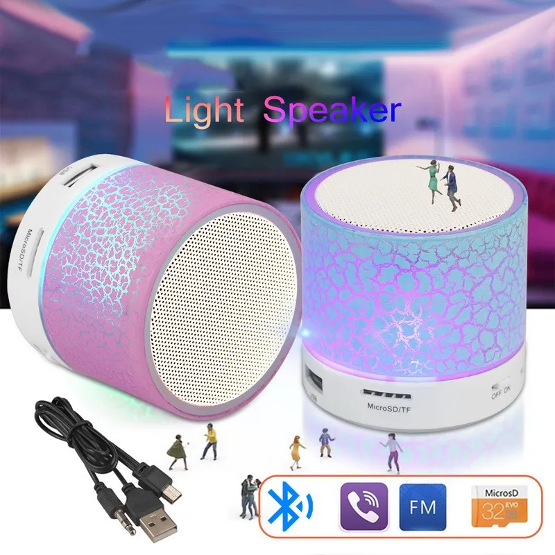Wireless Speaker Stereo Sound Hands free Call Mini Portable LED Light Speaker Subwoofer Loudspeakers Music Audio For iPhone - ANKUX.COM