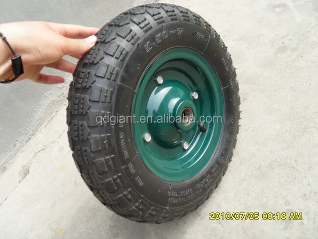 Wheelbarrow tyre and tube / rubber wheel 3.50-7 for Turkey