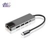 PCER Black Multi-function Type-C Hub to HDMI & LAN & USB Adapter 5 in 1 Converter