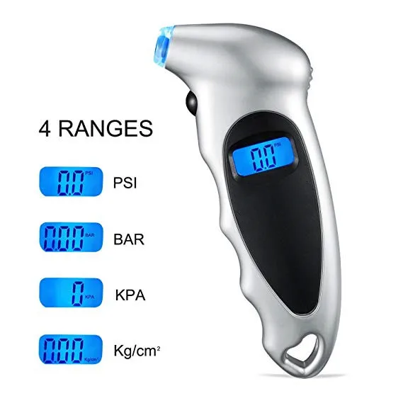 BREGO Truck Digital Tire Pressure Gauge with Backlit LCD and Non-Slip Grip,PSI BAR KPA KG/cm2 4 Modles Available 