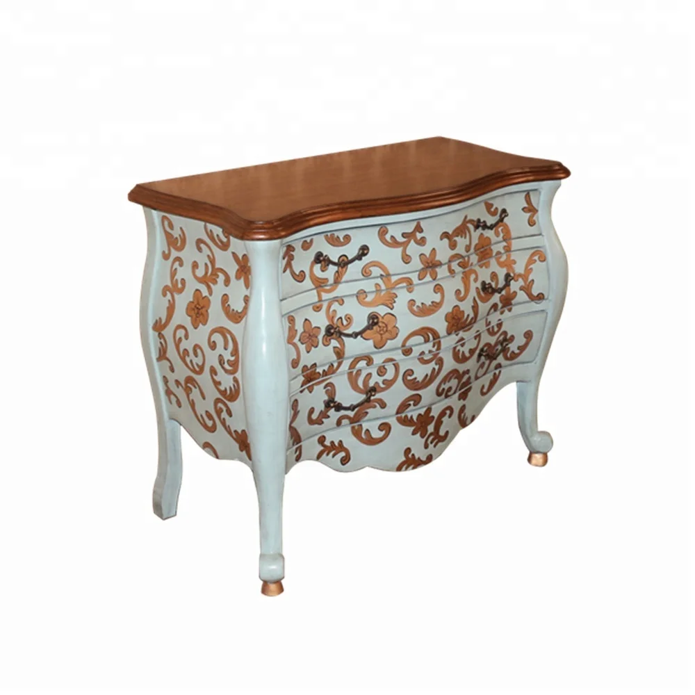 Luxury French Louis Xv Console Cabinet Mdf Wall Chest Of Drawers