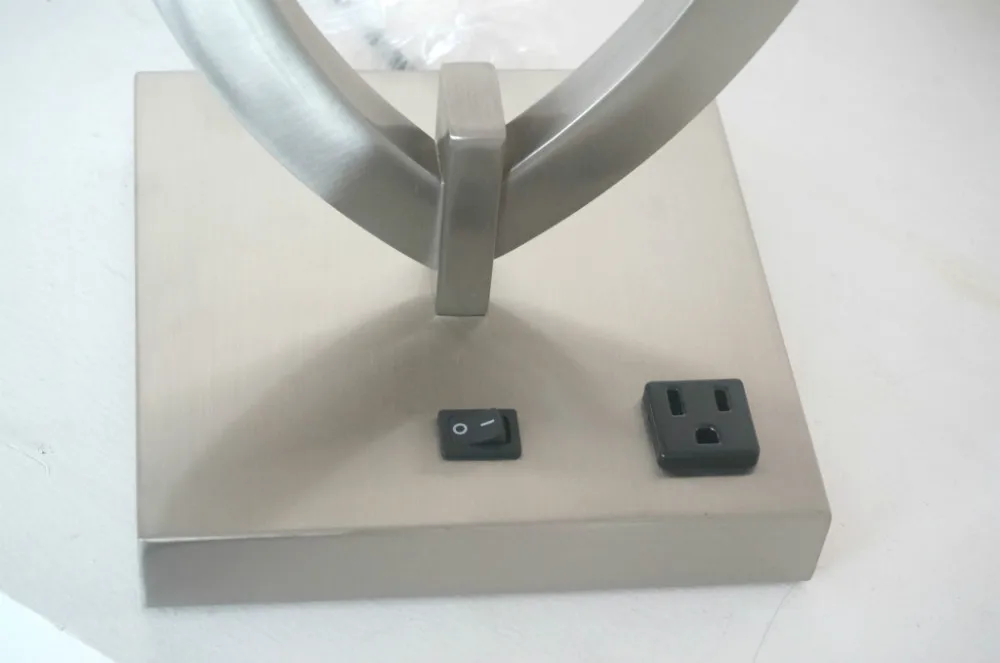 convenient power outlet Modern table lamp with white shade