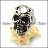 Unique Design Silver Engraved Smirked Angular Skull Ring in Stainless Steel