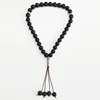 33 Obsidian Islamic Muslim Rosary Beads Bracelet Black Agate Tesbih Islamic Subha Prayer Beads
